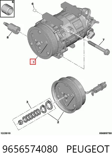 9656574080 Peugeot/Citroen Compresor climatizador