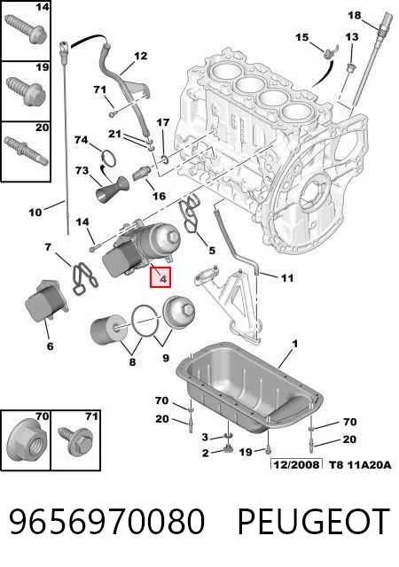Comprar 9656970080 Ford Portafiltro de aceite