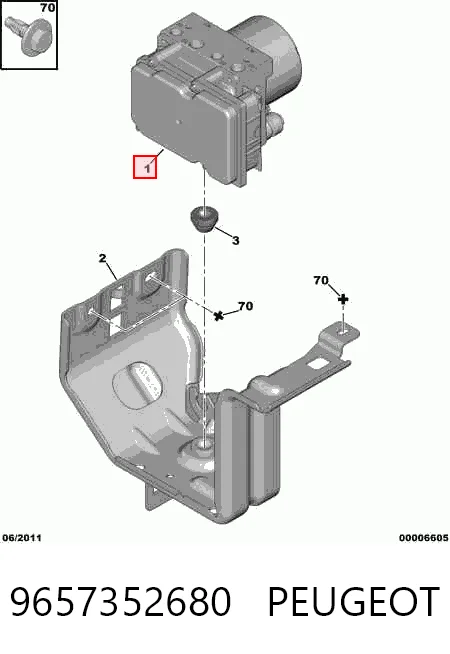 Unidad de control ABS hidráulico para Peugeot 307  3A, 3C