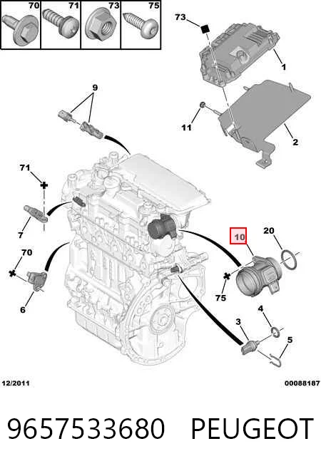 9657533680 Peugeot/Citroen Sensor de flujo de aire