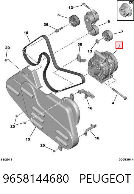 9658144680 Peugeot/Citroen Alternador de coche