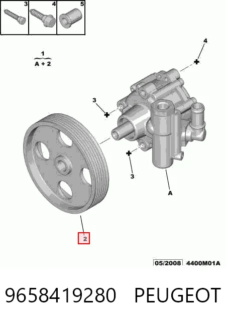 9658419280 Peugeot/Citroen Bomba hidráulica de dirección