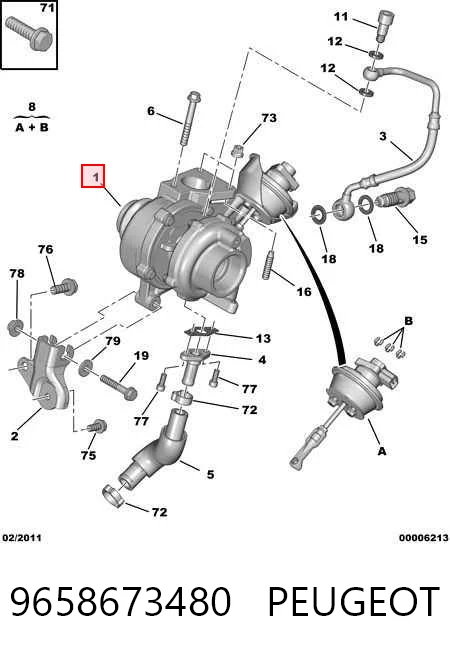 9658673480 Peugeot/Citroen Turbo para motor