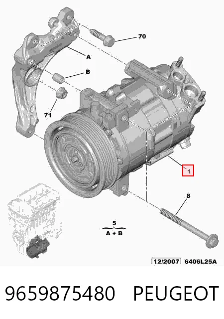 9659875480 Peugeot/Citroen Compresor climatizador