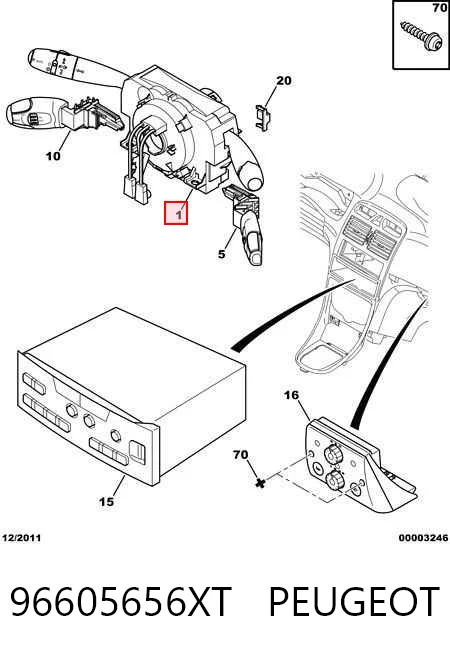 96605656XT Peugeot/Citroen Mando bajo volante