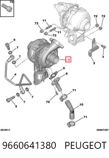 9660641380 Peugeot/Citroen Turbo para motor