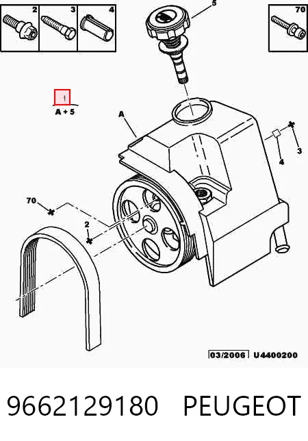 9662129180 Peugeot/Citroen Bomba hidráulica de dirección