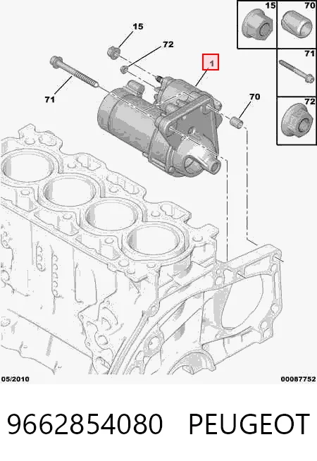 9662854080 Peugeot/Citroen Arranque motores