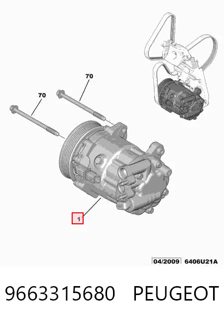 9663315680 Peugeot/Citroen Compresor climatizador