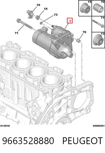 9663528880 Peugeot/Citroen Arranque motores