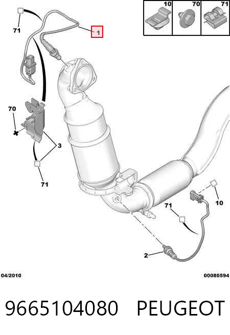 9665104080 Peugeot/Citroen Sensor de oxígeno previo al catalizador