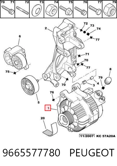 9665577780 Peugeot/Citroen Alternador de coche