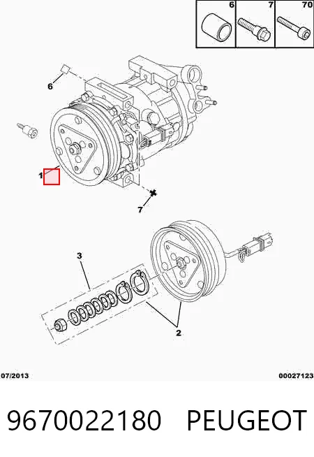 9670022180 Peugeot/Citroen Compresor climatizador