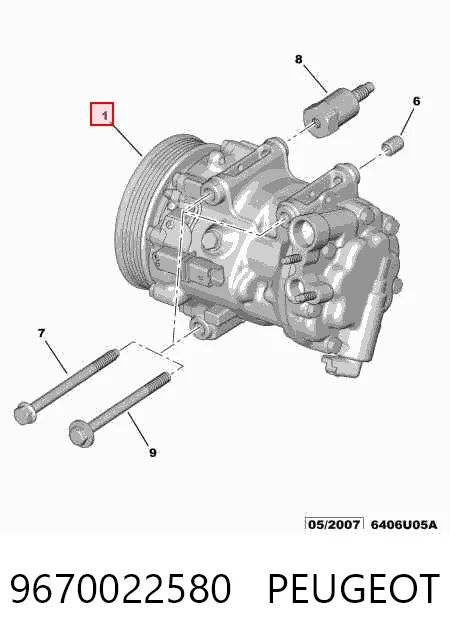 9670022580 Peugeot/Citroen Compresor climatizador