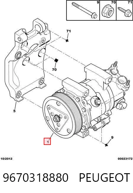 9670318880 Peugeot/Citroen Compresor climatizador