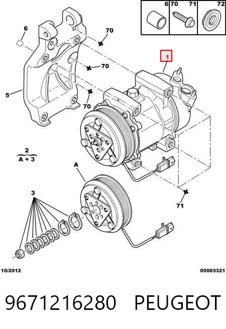 9671216280 Peugeot/Citroen Compresor climatizador