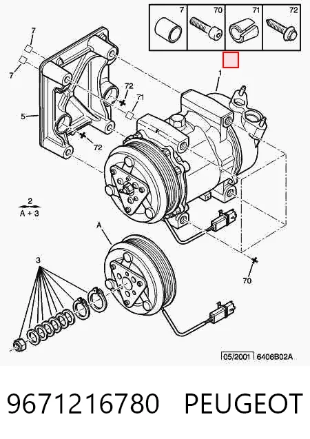9671216780 Peugeot/Citroen Compresor climatizador