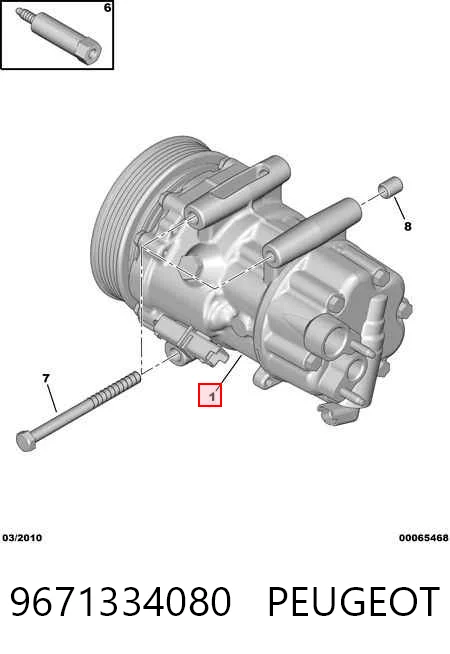 9671334080 Peugeot/Citroen Compresor climatizador