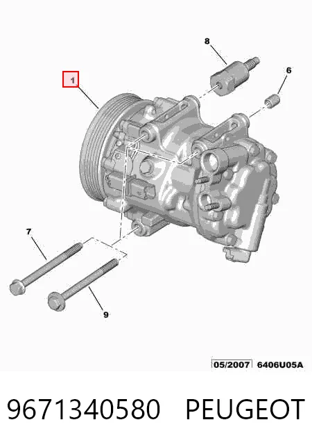 9671340580 Peugeot/Citroen Compresor climatizador