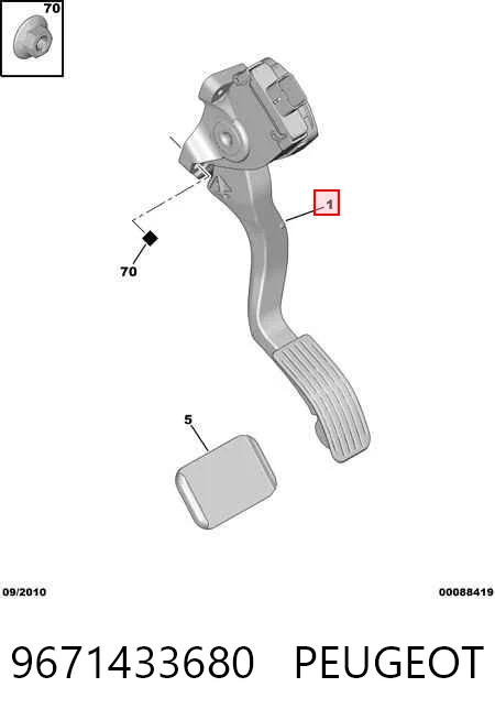 9671433680 Peugeot/Citroen Pedal de aceleracion