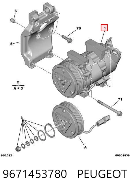 9671453780 Peugeot/Citroen Compresor climatizador
