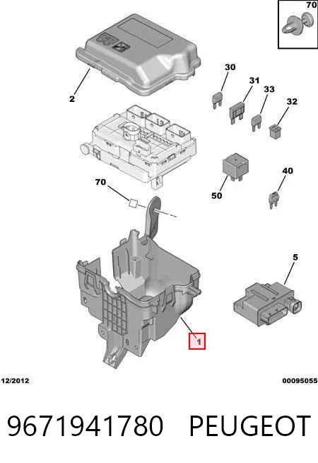 9671941780 Peugeot/Citroen Carcasa de la caja de fusibles