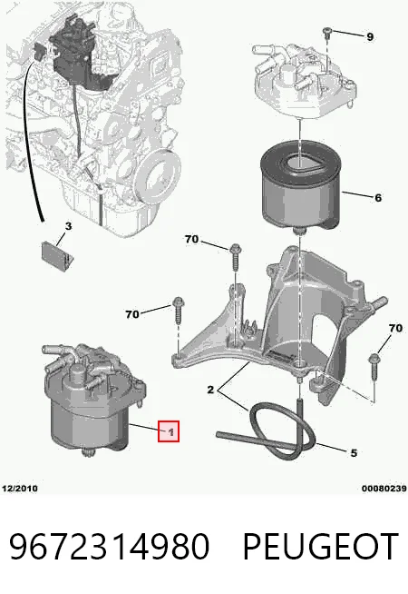 Caja del filtro de combustible 30127078 AND