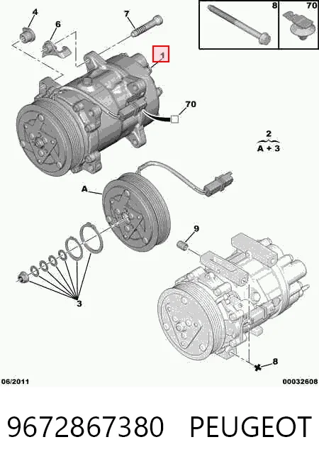 9672867380 Peugeot/Citroen Compresor climatizador