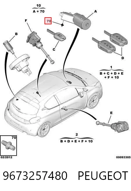 9673257480 Peugeot/Citroen Interruptor de encendido