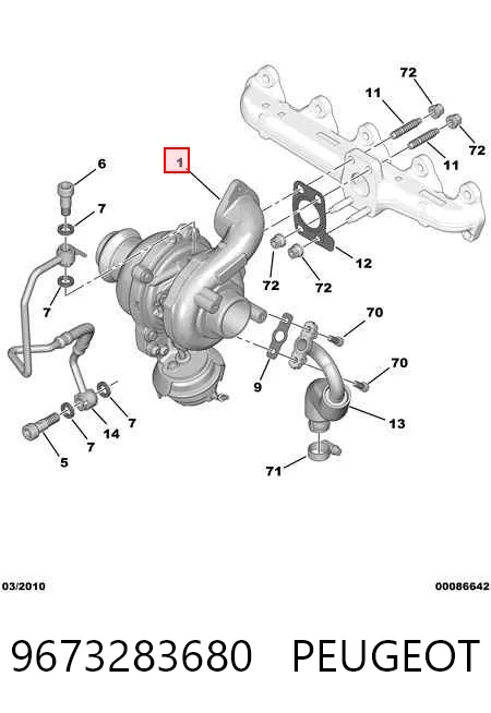 9673283680 Peugeot/Citroen Turbo para motor