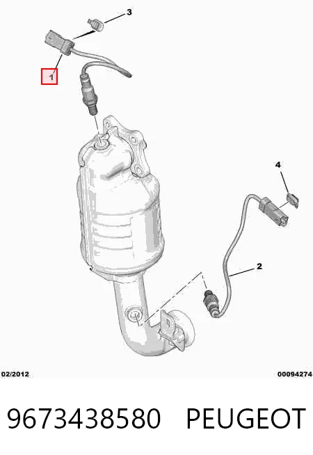 9673438580 Peugeot/Citroen Sonda lambda (NOx, O2)