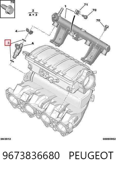 9673836680 Peugeot/Citroen Inyector de combustible