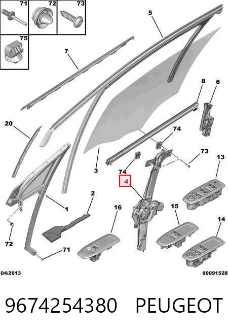 Mecanismo de elevalunas delantero derecha Peugeot 208 I hatchback (CA, CC) (2012 - 2021) precio, desde 47,92 EUR