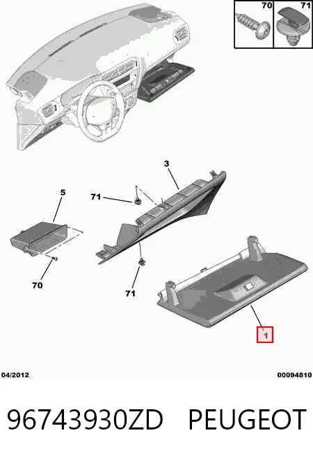 Tapa guantera para Citroen C-Elysee  