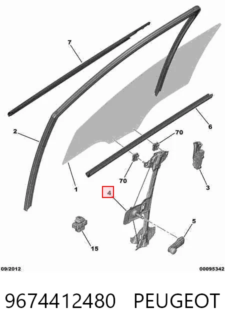 9674412480 Peugeot/Citroen Elevalunas