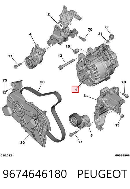 9674646180 Peugeot/Citroen Alternador de coche