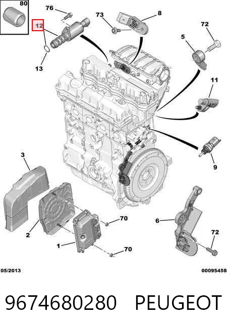 9674680280 Peugeot/Citroen Válvula control, ajuste de levas