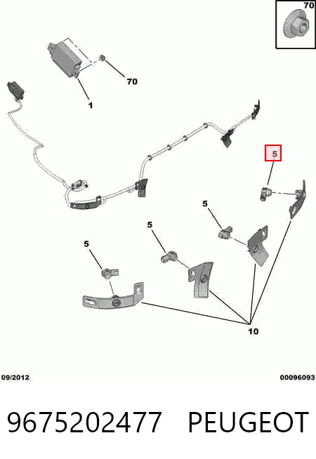 9675202477 Peugeot/Citroen Sensor de estacionamiento delantero