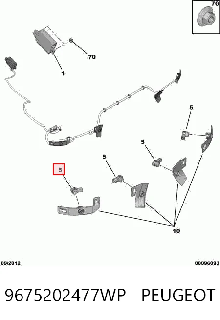 9675202477WP Peugeot/Citroen Sensor de estacionamiento delantero