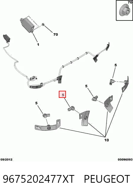 9675202477XT Peugeot/Citroen Sensor de estacionamiento delantero