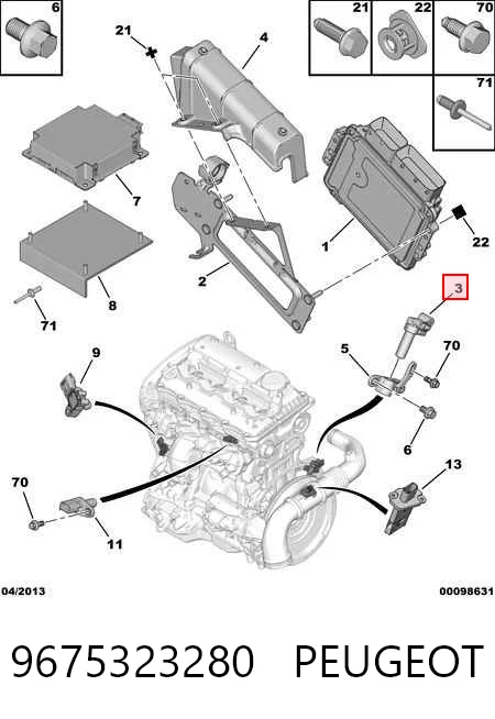 9675323280 Peugeot/Citroen Sensor de posición del cigüeñal