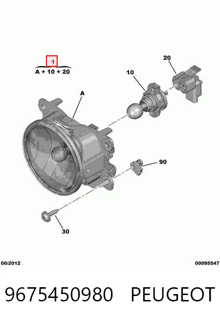 9675450980 Peugeot/Citroen Faro antiniebla