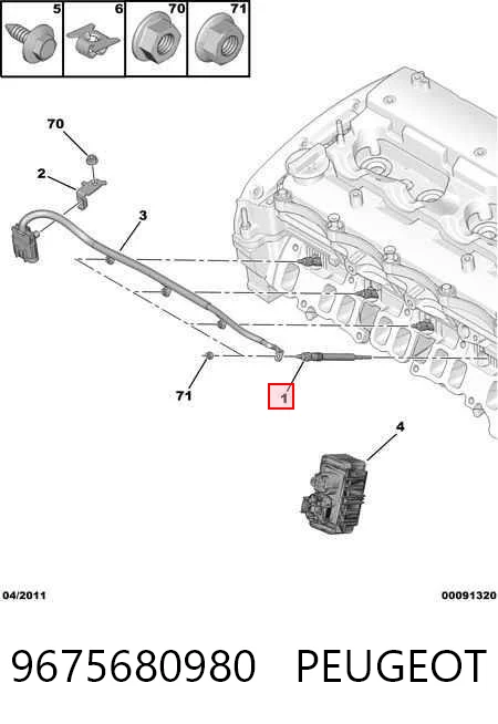 9675680980 Peugeot/Citroen Bujías de calentamiento