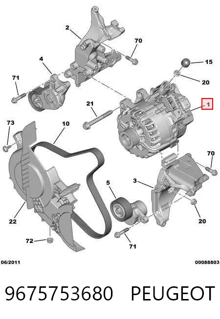 9675753680 Peugeot/Citroen Alternador de coche