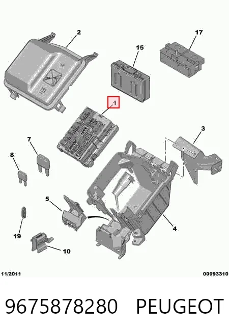 9675878280 Peugeot/Citroen Caja de relés y fusibles