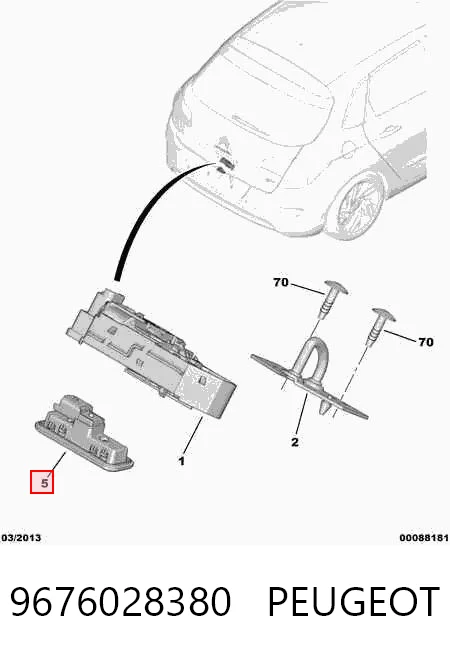 9676028380 Peugeot/Citroen Botón de accionamiento del cierre de la tapa del maletero (puerta trasera 3/5)