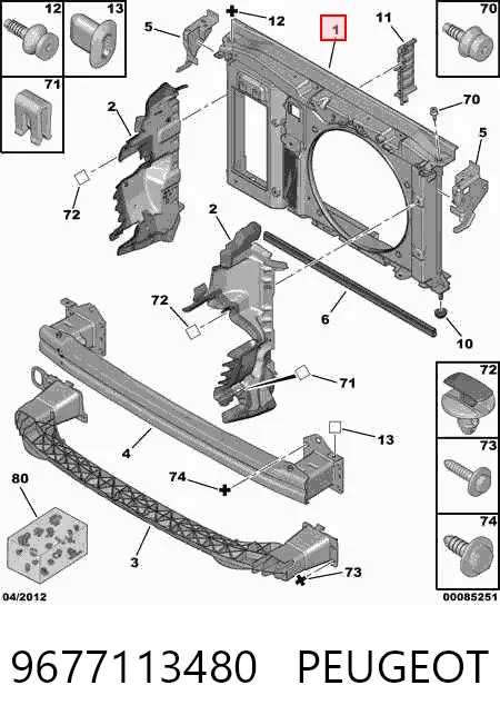 Comprar Panel de soporte del radiador y montaje de faros Peugeot 308 I 4A, 4C a bajo precio