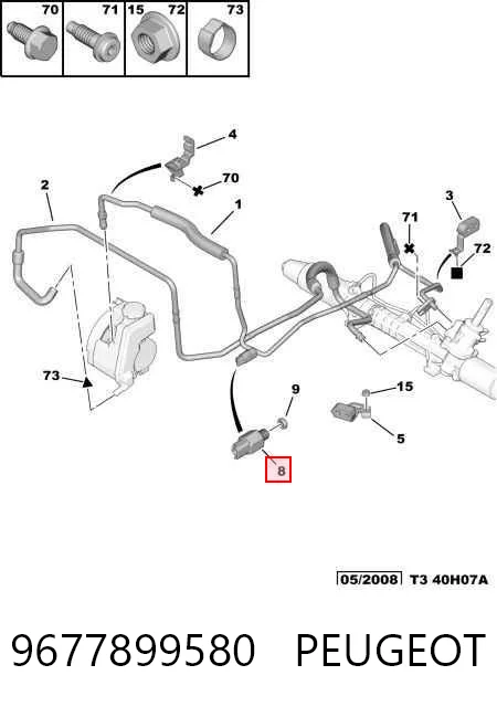 9677899580 Peugeot/Citroen Sensor de la bomba de dirección asistida