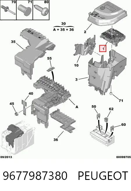 Caja de fusibles PEUGEOT 9677987380