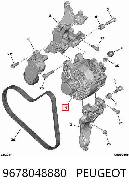 9678048880 Peugeot/Citroen Alternador de coche